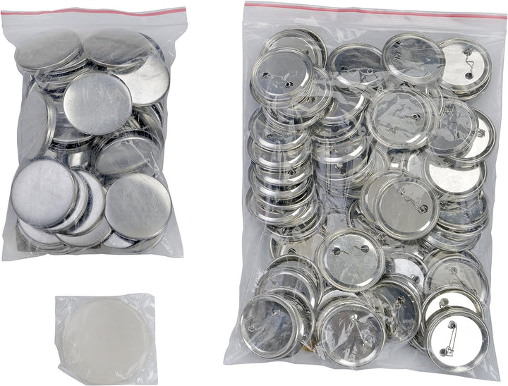 Buttonrohlinge 50mm (100 Stück) für Badgematic Buttonmaschine mit Sicherheitsnadel, 100