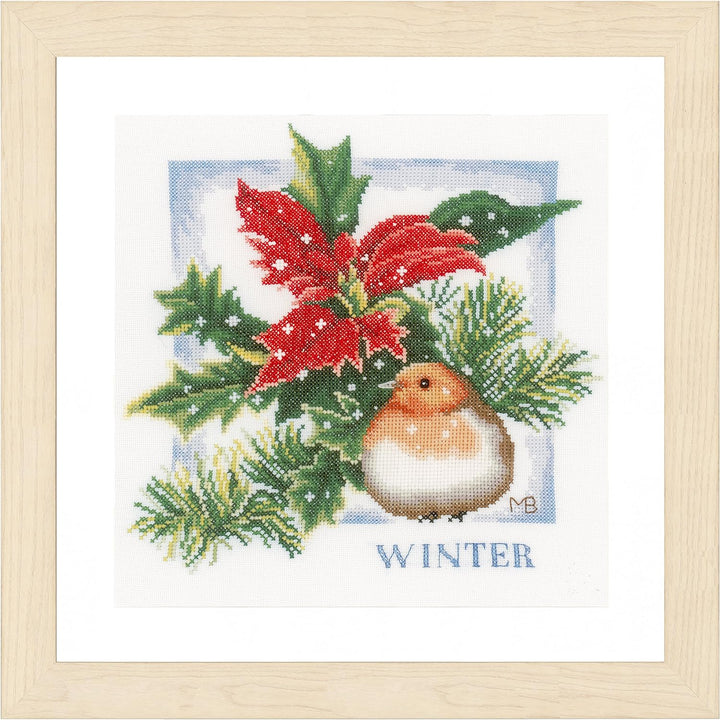 Lanarte Zählmusterpackung Winter Zählstoff Kreuzstichpackung, Baumwolle, Mehrfarbig, 25 x 25 x 0.3 c