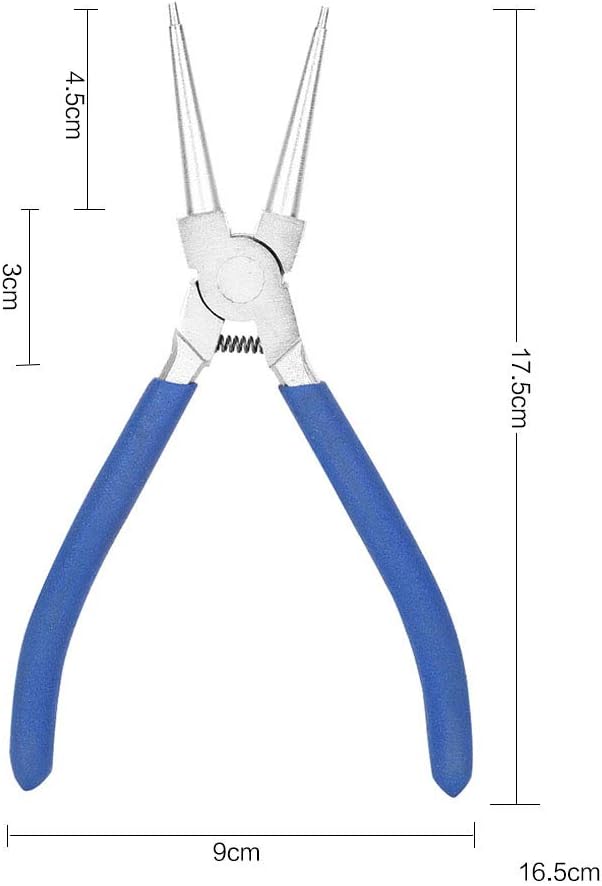 4tlg Sprengringzangen Seegering-Zangen Sicherungsringzangen Seegeringzange Set 175mm Zange Gerade &