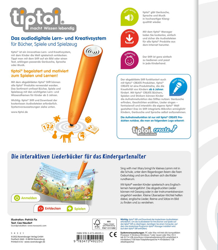 tiptoi® Meine schönsten englischen Kinderlieder, Pappband
