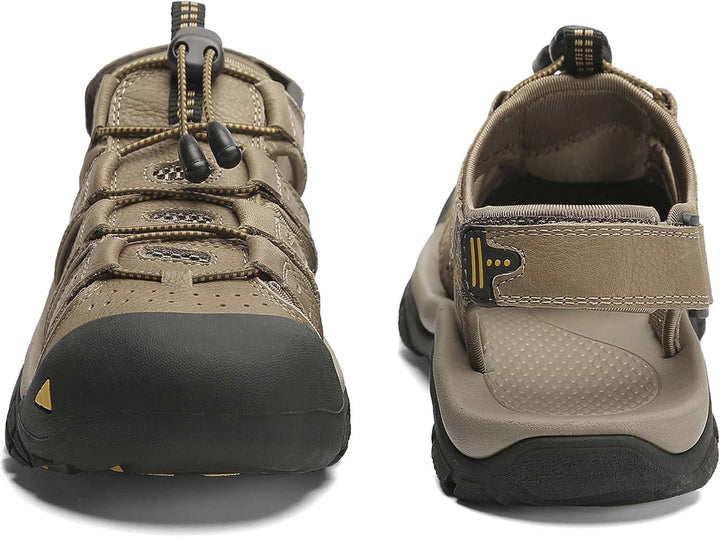 Herren Leder Sandalen Sport Outdoor Trekkingsandalen Atmungsaktive Leichte Wandersandalen Männer Som
