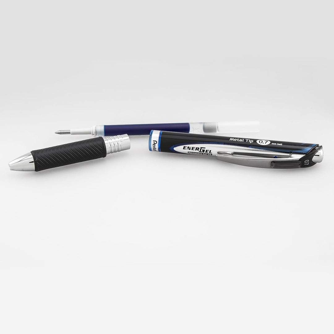 Pentel BLP77-CX EnerGel Xm Dokument mit Druckmechanik Wasserfeste, 12 Stück, blau 12 blau, 12 blau