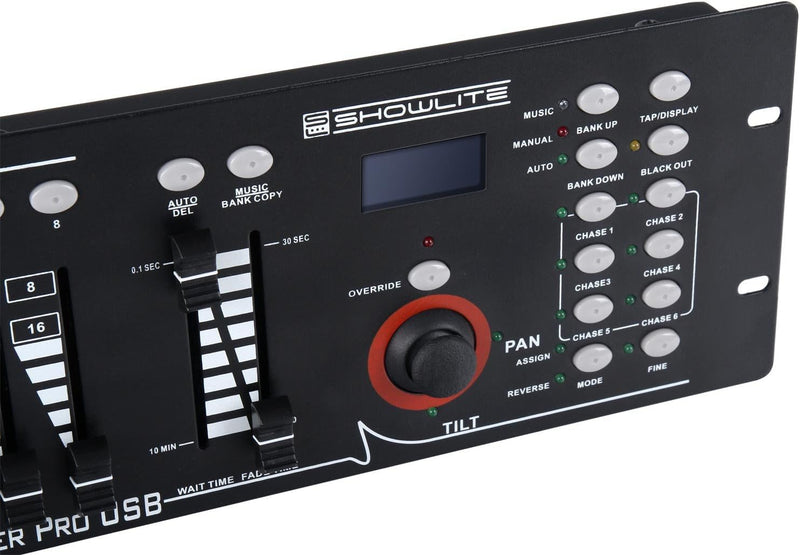 Showlite Master Pro 192 Kanal DMX Controller (zur professionellen Lichtsteuerung, USB Anschluss zur