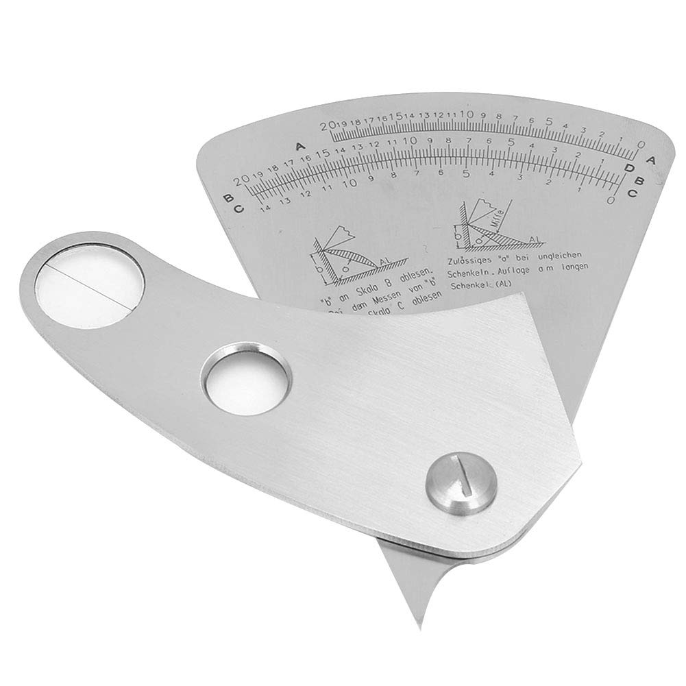 Candeon Schweisslehre Schweissnahtleere, Edelstahl Fächerförmig Schweisslehre, 0-20mm Weld Gauge Sch