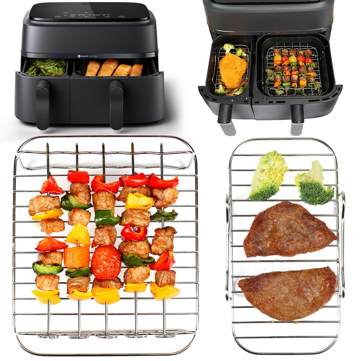 YQL Airfryer Zubehör für Philips Airfryer Dual Basket 3L & 6L, Grillrost Heissluftfritteuse für Phil