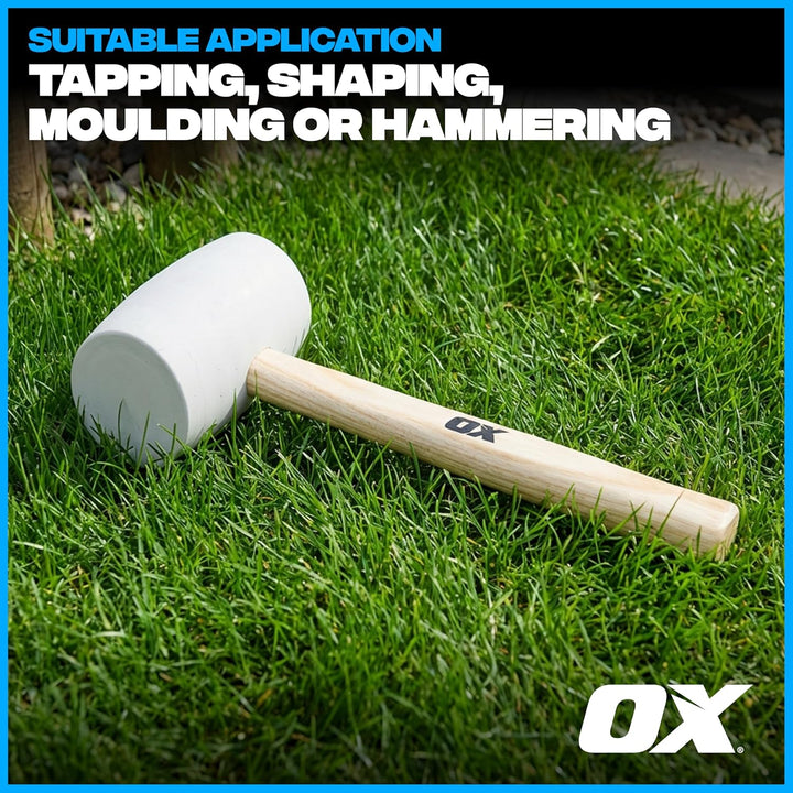 OX Pro White Rubber Mallet - 32 oz 32 oz White, 32 oz White