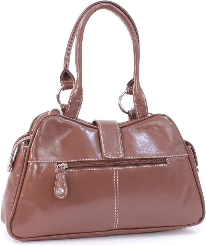 Catwalk Collection Handbags - Leder - Umhängetasche/Henkeltasche - Handtasche mit Schultergurt/Schul