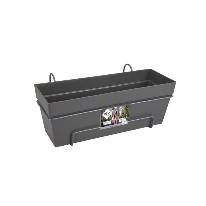 Elho Loft Urban Balkonkasten Allin 1 50 - Übertopf für Balkon & Aussen - Ø 49 x H 20.5 - Anthrazit 5