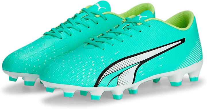 PUMA Herren Ultra Play Fg/Ag Fussballschuh 40.5 EU Electric Peppermint Puma White Fast Yellow, 40.5