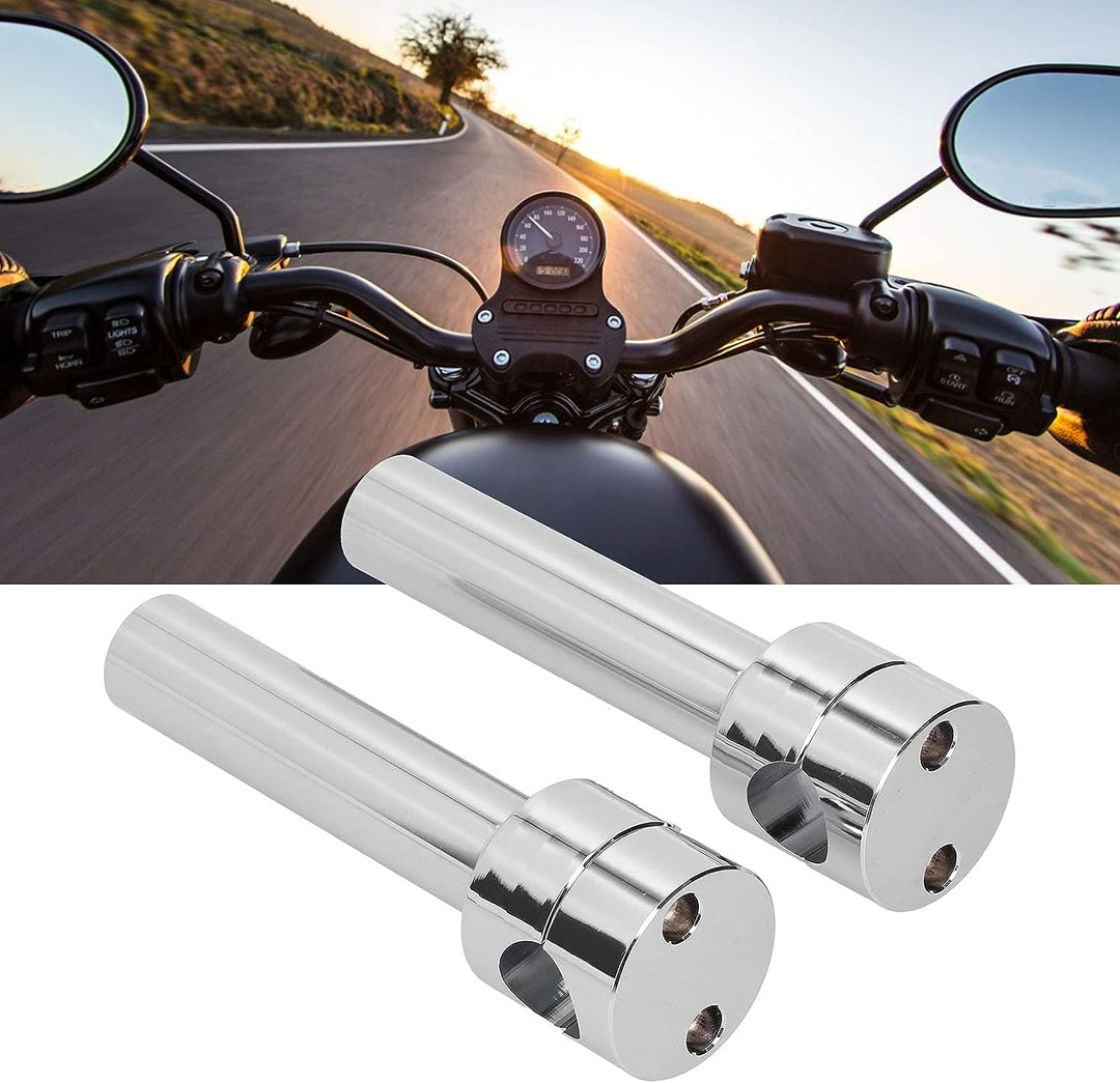 1 Paar Motorrad Lenker Riser 22mm Runde Lenkererhöhungen Universal Chrom Aluminiumlegierung Aufzug L