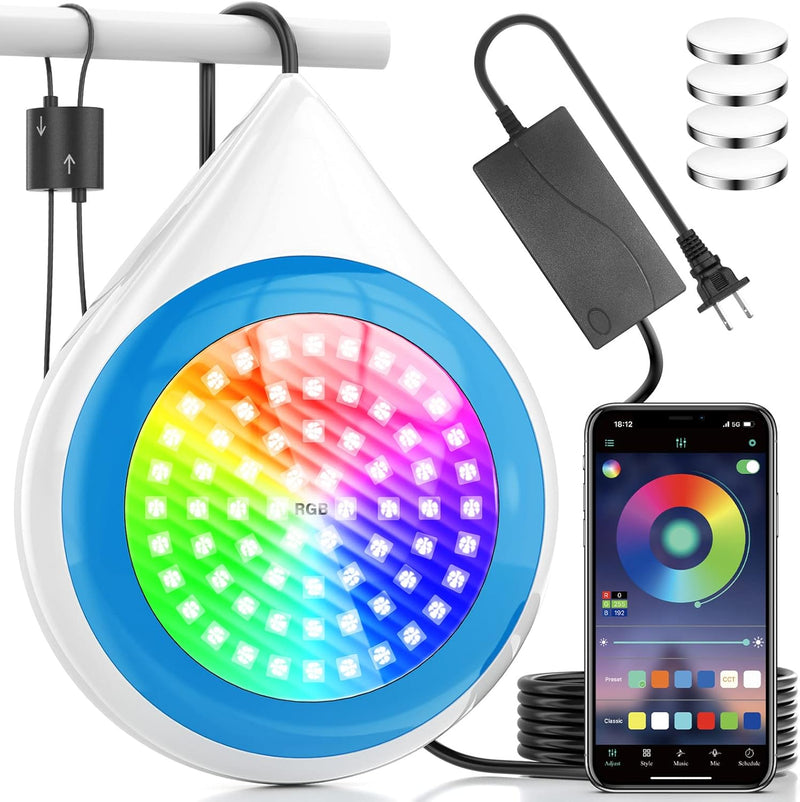 CXhome RGB Unterwasser LED Licht Multi Farbwechsel, 12V Poollampe LED Unterwasserlicht App-Steuerung