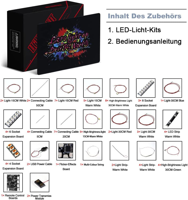 Led Licht Set für Lego Home Alone, Fernbedienung Dekorationsbeleuchtungsset für Lego 21330 Exklusive