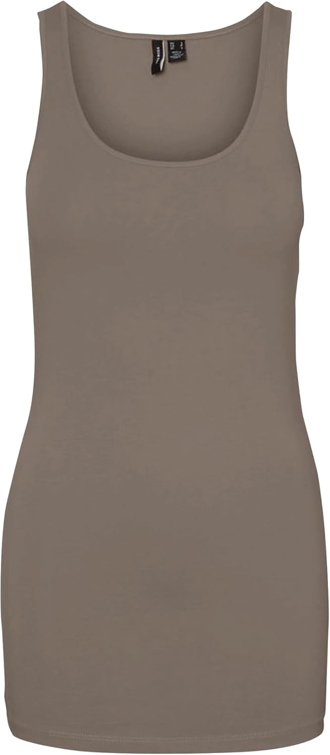 VERO MODA Damen VMMAXI My Soft Long Tank TOP GA M 3er Pack (Sea Spray, Reseda, Walnut), M 3er Pack (