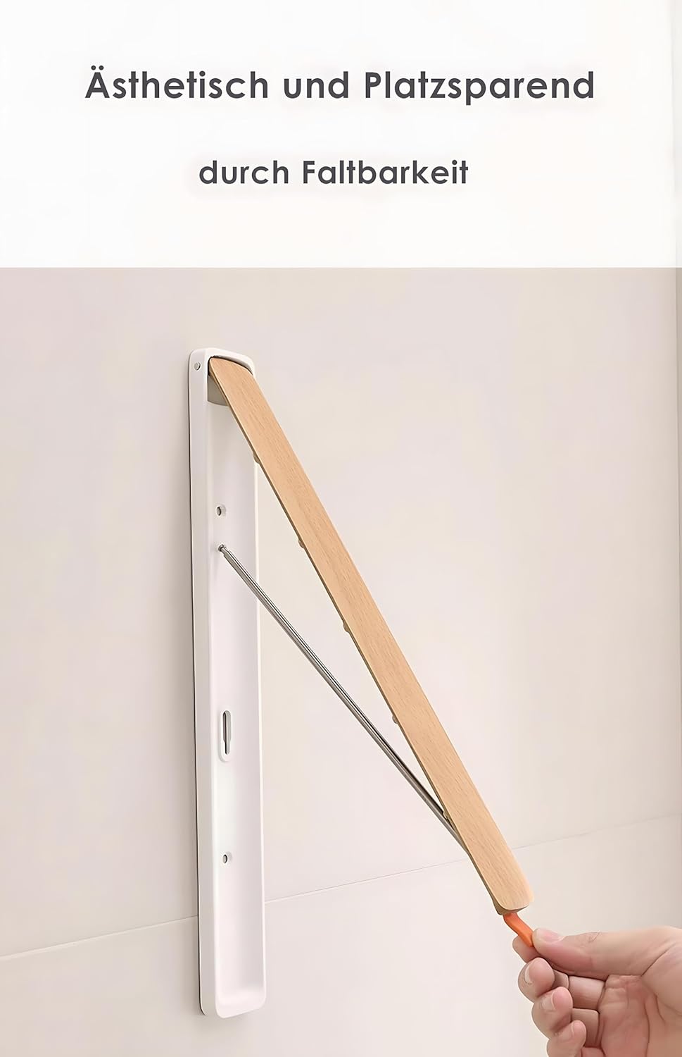 Klappbare Kleiderstange Wandmontage Aluminium – Ausziehbare Garderobe Kleiderhaken, Platzsparend, Mo