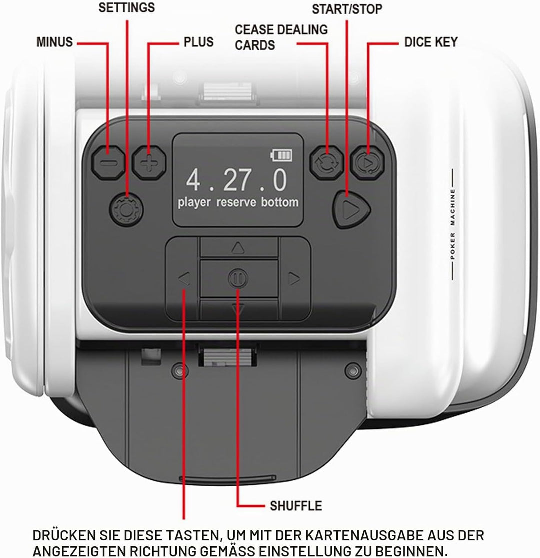 Automatischer Kartenmischer, Kartenmischmaschine Elektrische um 360 Grad Drehen Lässt für 1-8 Spiele