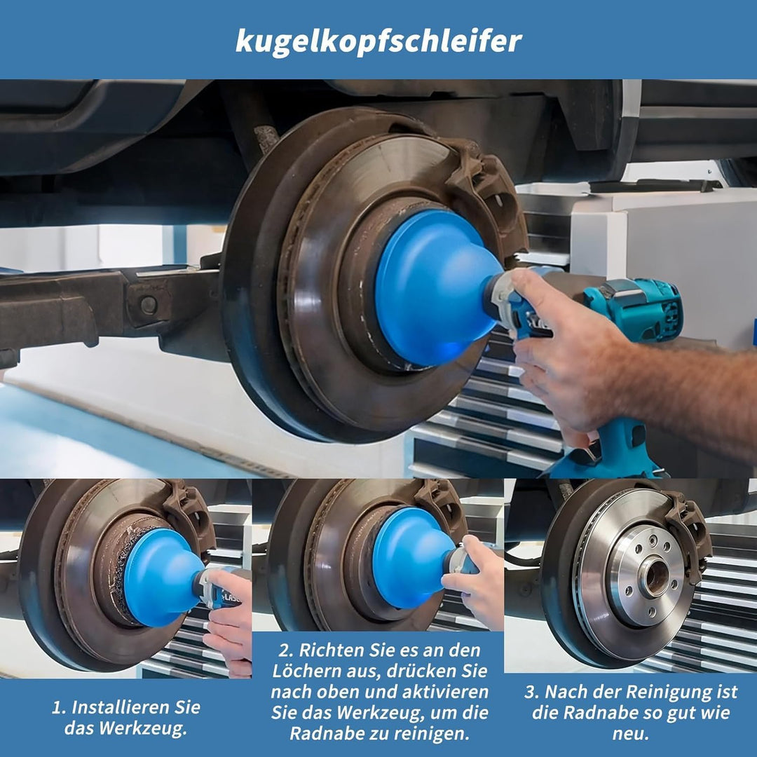 Silizium Karbid Radnabenschleifer mit Akkuschrauber-Adapter inkl, Innen-Ø 90mm Aussen-Ø 150mm Kugelk