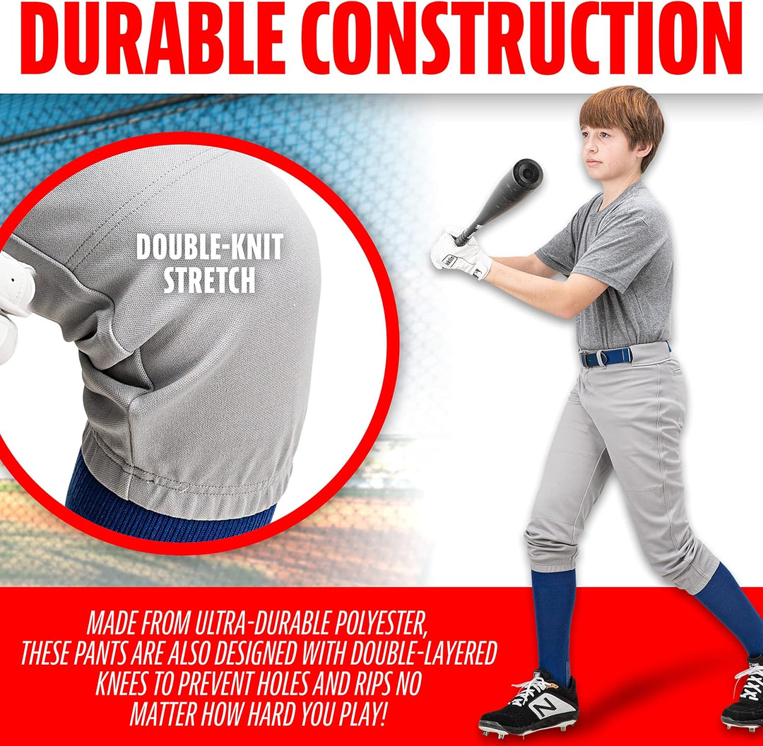 Franklin Baseball-Hose für Sport/Jugendliche, Klassische Passform XS Grau, XS Grau