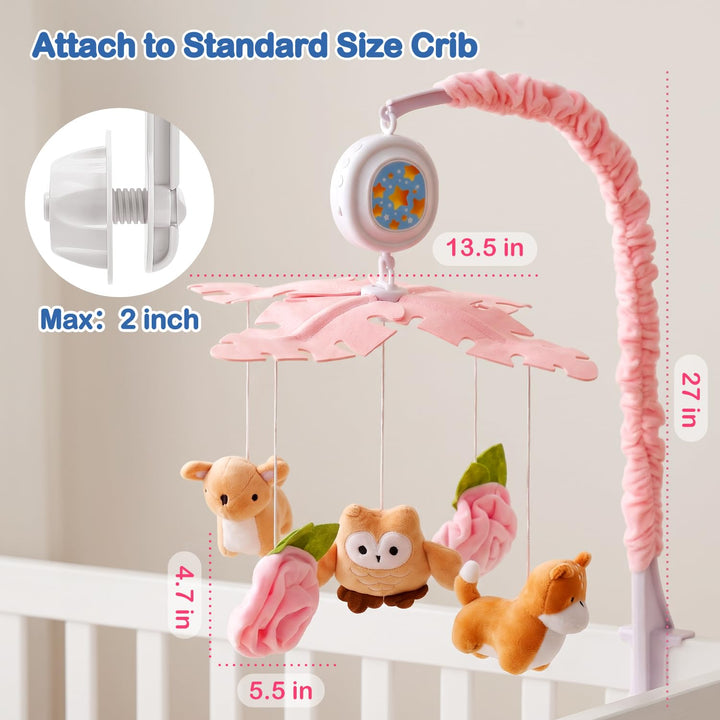 Baby Mobile für Mädchen mit Spieluhr (100+ Schlaflieder)