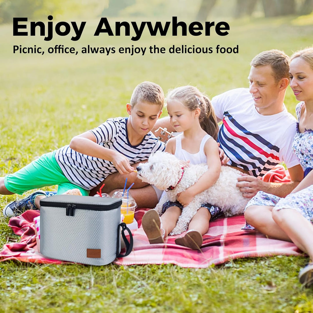 Kühltasche Klein Leicht Lunch Tasche Isoliertasche zur Arbeit Schule Faltbar Wasserdicht Lunchbag Re