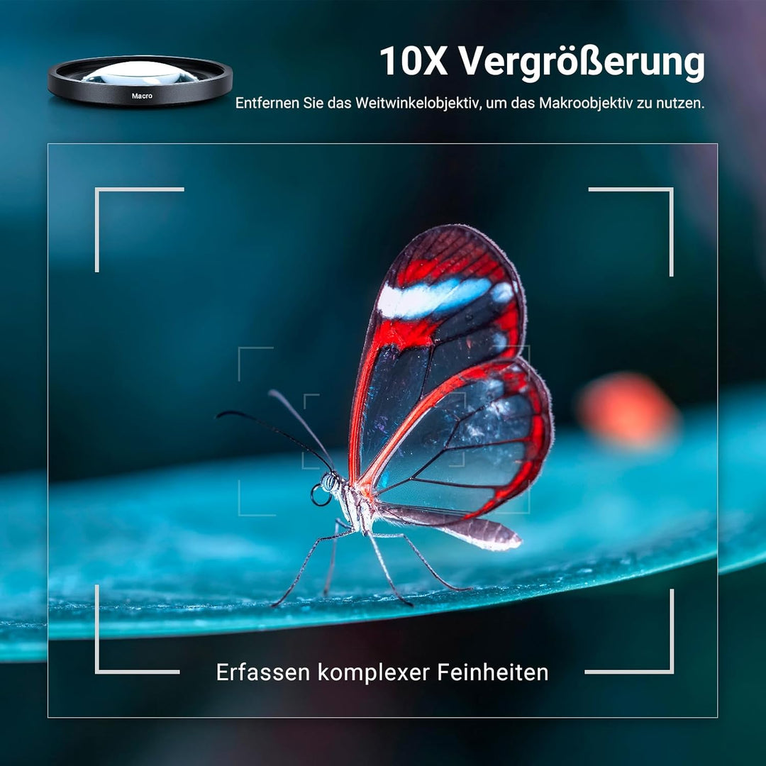 NEEWER Weitwinkelobjektiv Kompatibel mit Sony ZV-1 II (ZV-1 M2), 2 in 1 HD 18mm Weitwinkel + 10X zus