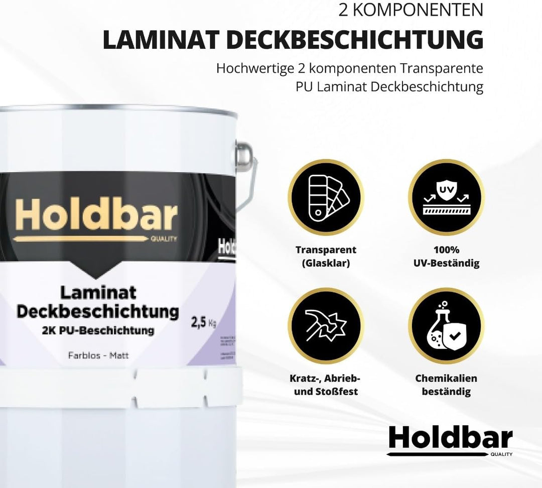 Laminat Deckbeschichtung Matt 1 Kg - Schützt Laminat Boden - Transparente 2-Komponenten-PU-Beschicht