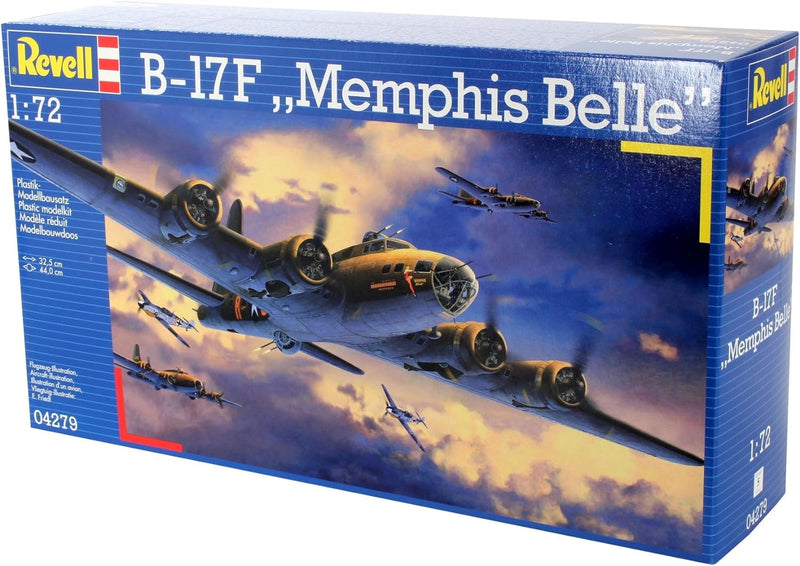 Revell Modellbausatz Flugzeug 1:72 - B-17F Memphis Belle im Massstab 1:72, Level 5, originalgetreue