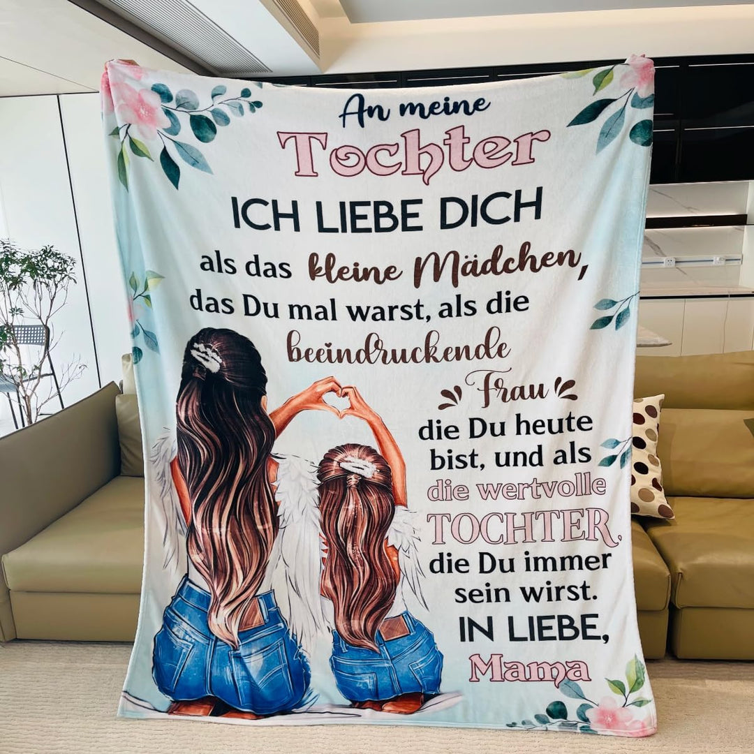 Kuscheldecke Brief an Meine Tochter - Super Weiche Flanelldecke für Sofa, Positive Ermutigung von Mu