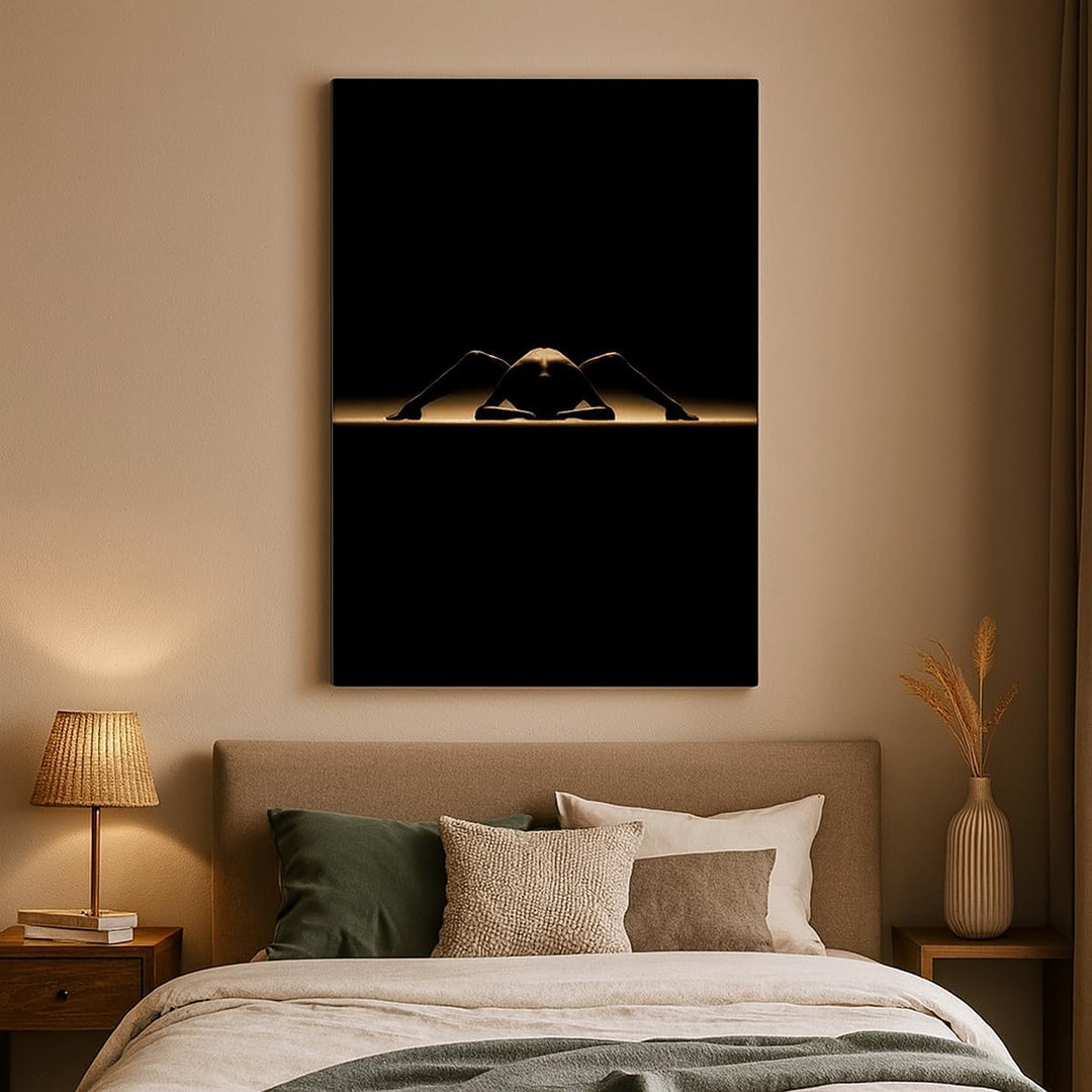 Bilder auf Leinwand Nackter Körper Modell künstlerische Pose Leinwandbild mit Rahmen 45x80cm Wandbil