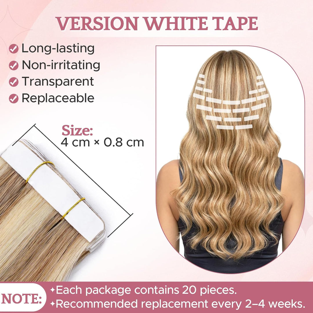 SEGO Tapes Echthaar Extension Echthaar 20 Tressen Adhesive Klebeband Haarverlängerung Haar 1g/Stück
