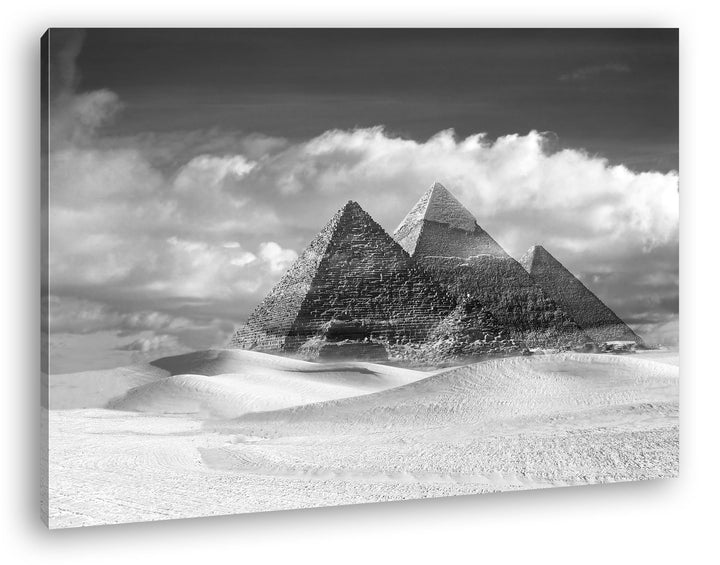 deyoli Die Pyramiden von Gizeh Format: 80x60 Effekt: Schwarz/Weiss als Leinwand, Motiv fertig gerahm