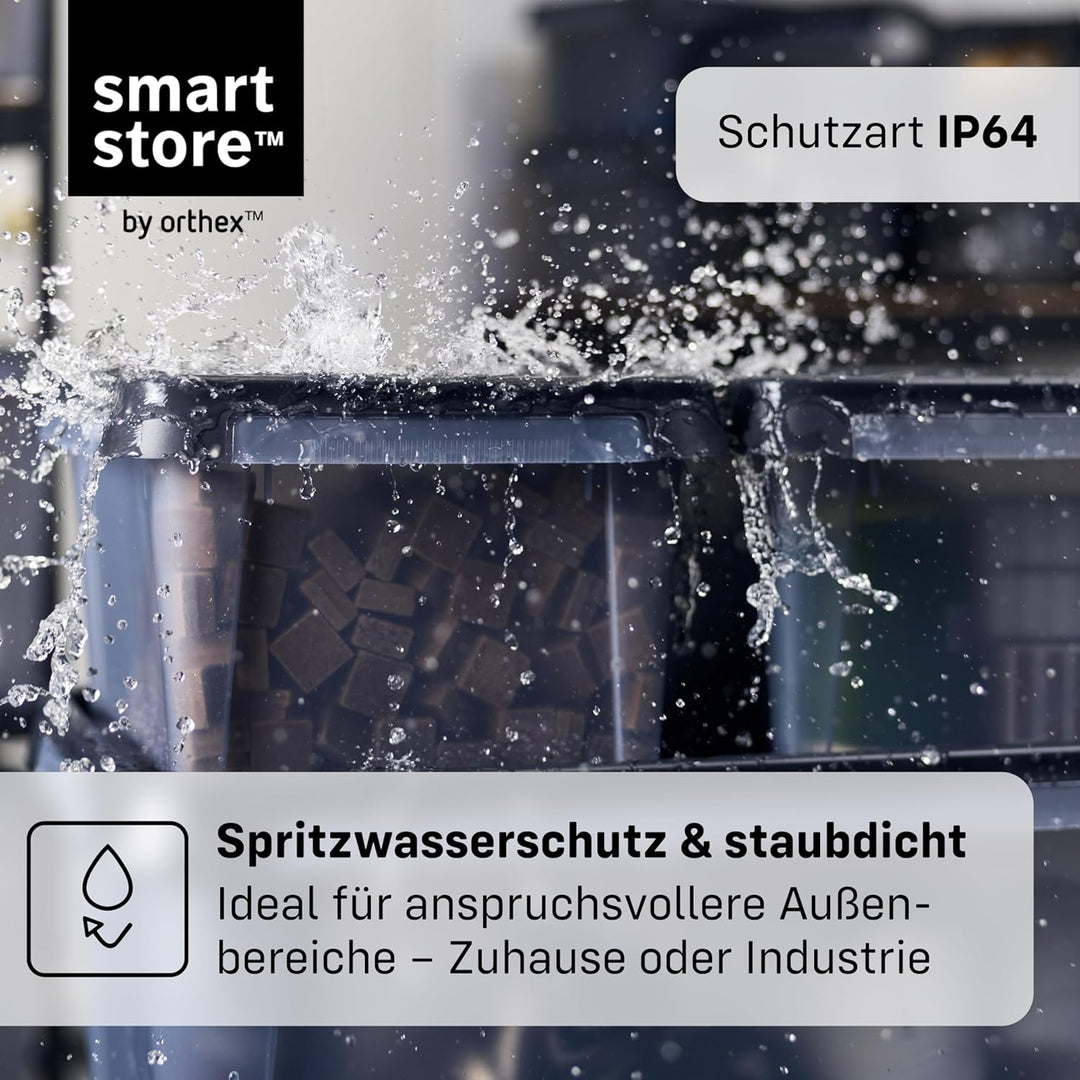 SmartStore Aufbewahrungsbox mit Deckel 12 L wasserdicht Plastik – 7er-Set – mattiert - ineinander &