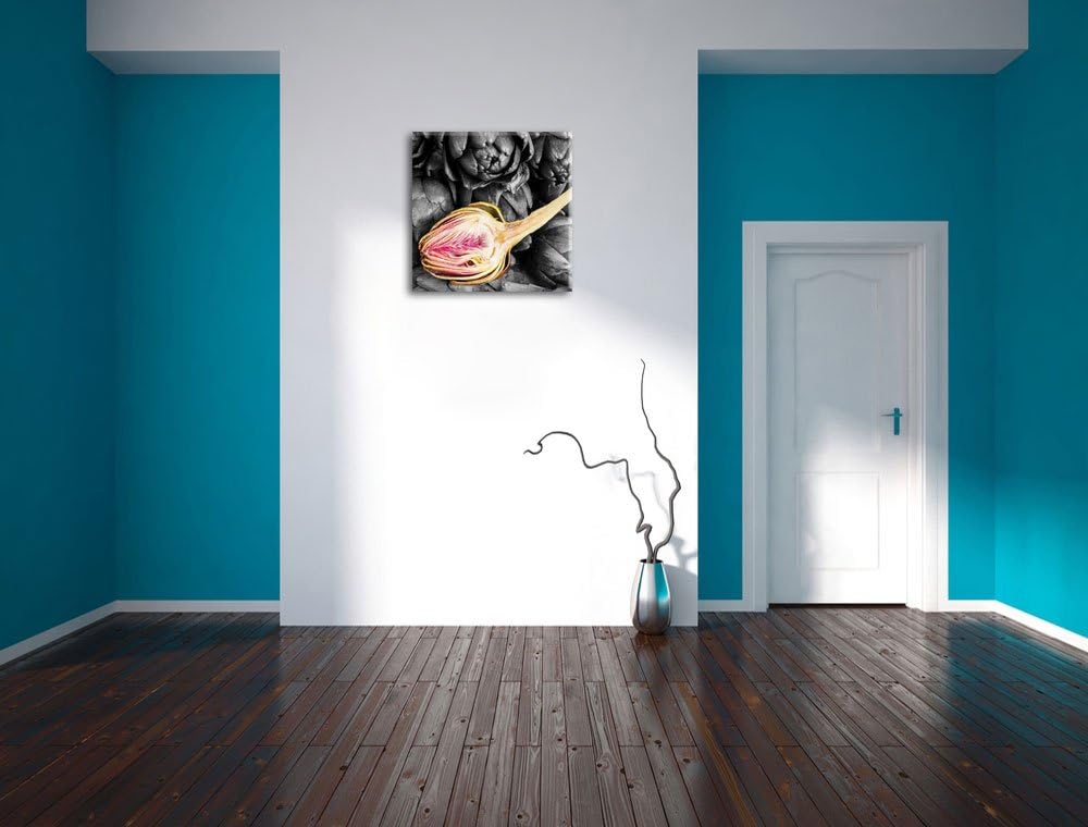 Pixxprint Aufgeschnittene Artischocke als Leinwandbild Quadratisch/Grösse: 70x70 / Wandbild/Kunstdru