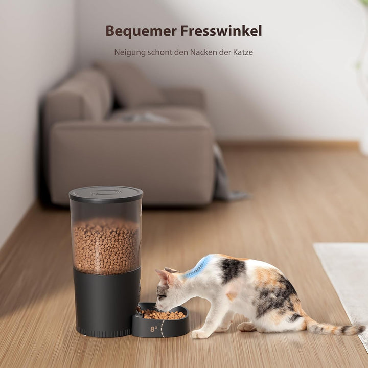 IMIPAW Futterautomat Katze, Katzenfutter Automat mit Programmierbarem Timer, Einfache Bedienung, 1-6