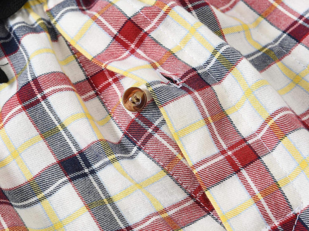 MoFiz Herren Pyjamahose Warm Lang Baumwolle Weich Schlafanzughose Kariert Winter Nachtwäsche Freizei