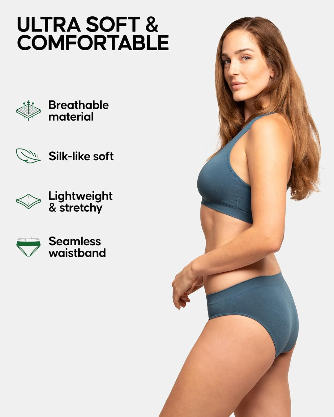 DANISH ENDURANCE Bambus Unterhosen Damen, 3er Pack Damen superweiche Slips, Stretch Bikini Panties,