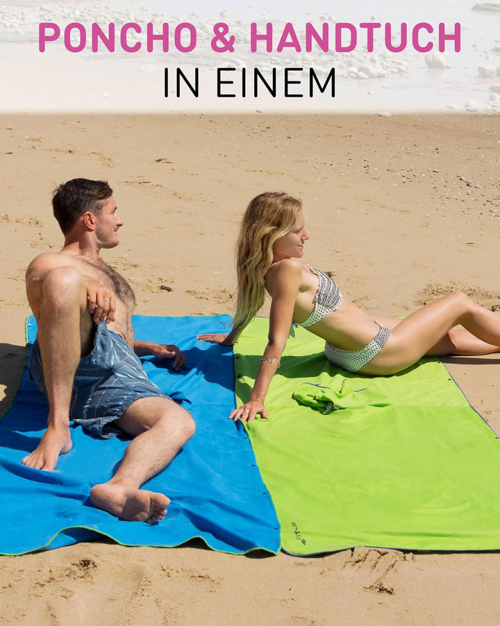 Fit-Flip Surfponcho, Umziehhilfe Damen &amp; Herren – kompakt und sehr leicht – Badeponcho, Umziehhilfe,