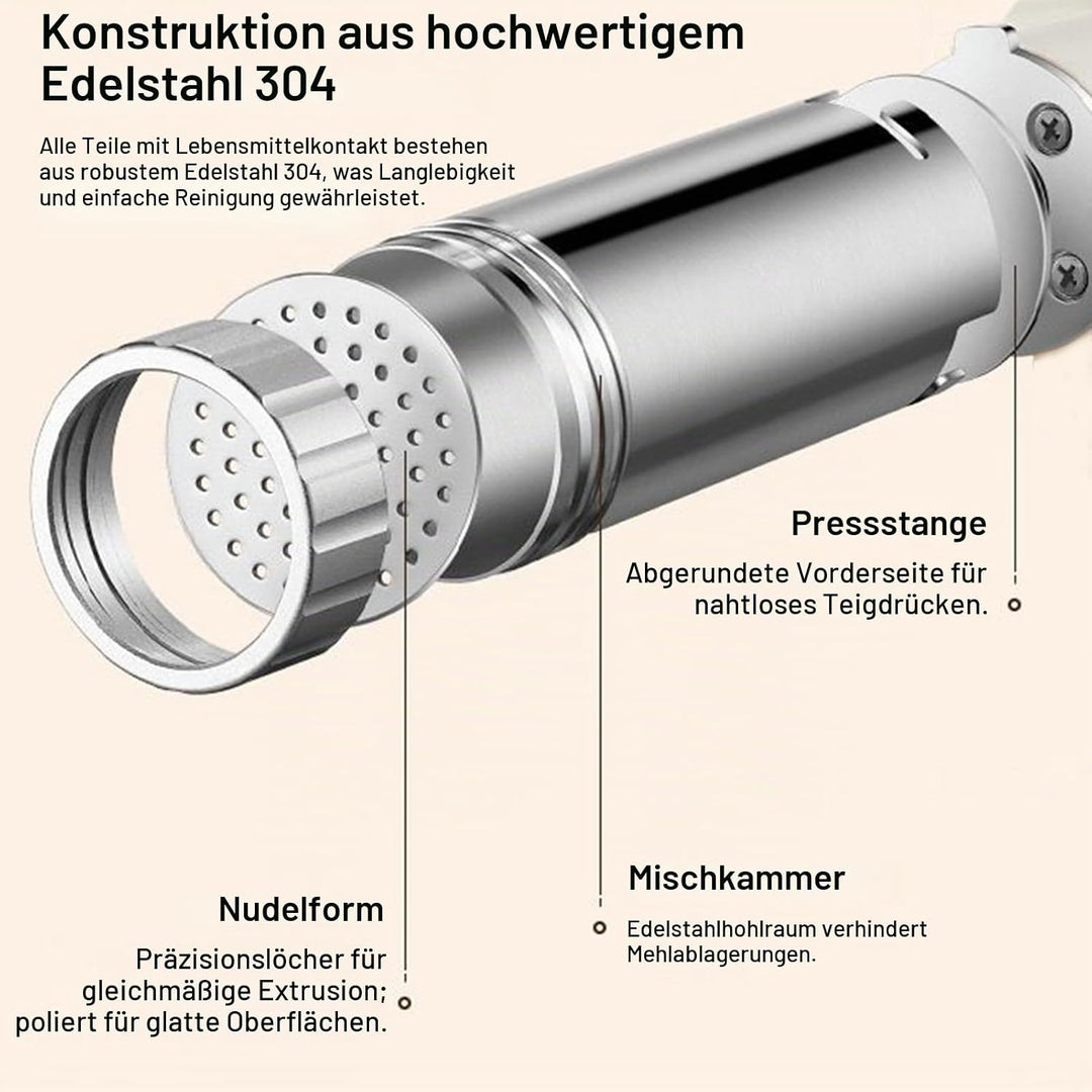 Kabelloser Hand-Nudelmacher, tragbare elektrische Nudelmaschine mit 9 Nudelformen, 2 Wurstherstellun