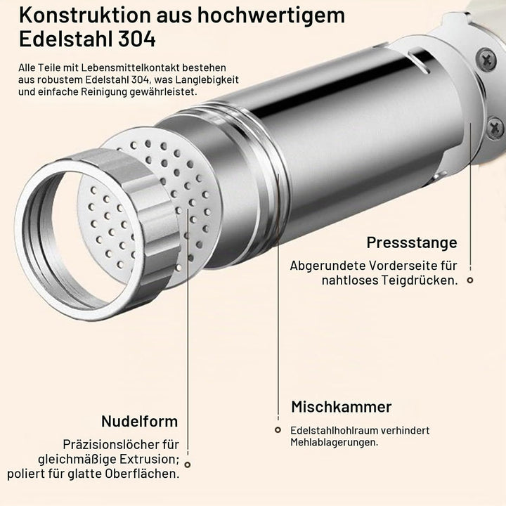 Kabelloser Hand-Nudelmacher, tragbare elektrische Nudelmaschine mit 9 Nudelformen, 2 Wurstherstellun