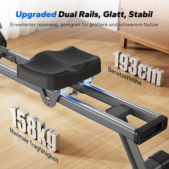 MERACH Rudergerät für Zuhause, Magnetisches Bluetooth Rudergeräte mit 16 Widerstandsstufen, Upgrade