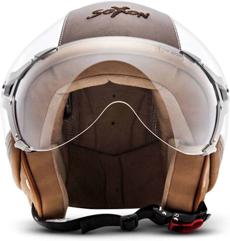 Soxon® SP-325 Urban „White“ · Jet-Helm · Motorrad-Helm Roller-Helm Scooter-Helm Moped Mofa-Helm Chop