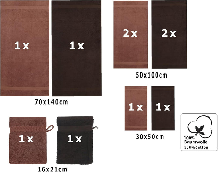 Betz 10-TLG. Handtuch-Set Premium 100% Baumwolle 2 Duschtücher 4 Handtücher 2 Gästetücher 2 Waschhan