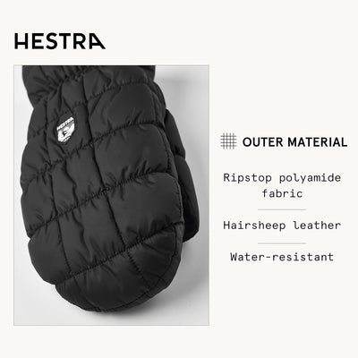Hestra Moon Light Handschuh – Isolierter wasserfester Fäustling 7 Schwarz, 7 Schwarz