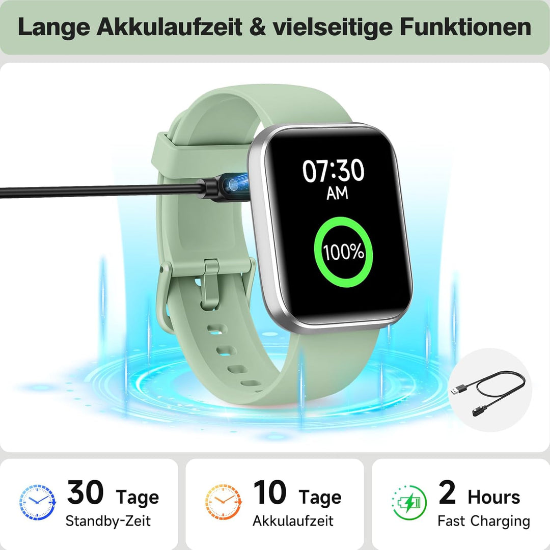 aeac Smartwatch Herren Damen, 1.85" Smart Watch mit Telefonfunktion/Whatsapp, Fitnessuhr Tracker mit