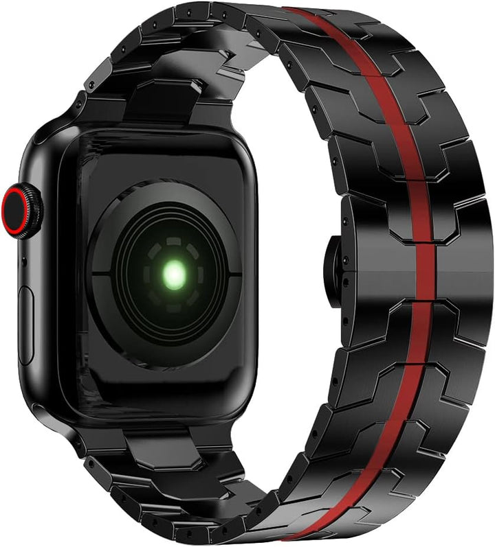 ANYE Kompatibel für Apple Watch Ultra 49mm Armband, Metall Armbänder Apple Watch Series 8 7 45mm Ede