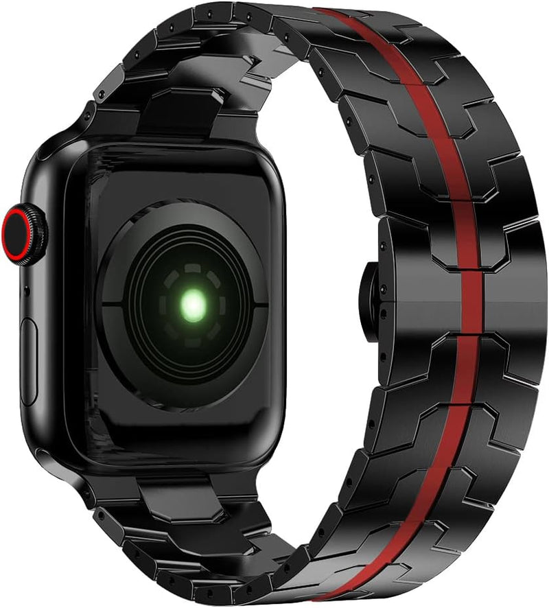 ANYE Kompatibel für Apple Watch Ultra 49mm Armband, Metall Armbänder Apple Watch Series 8 7 45mm Ede