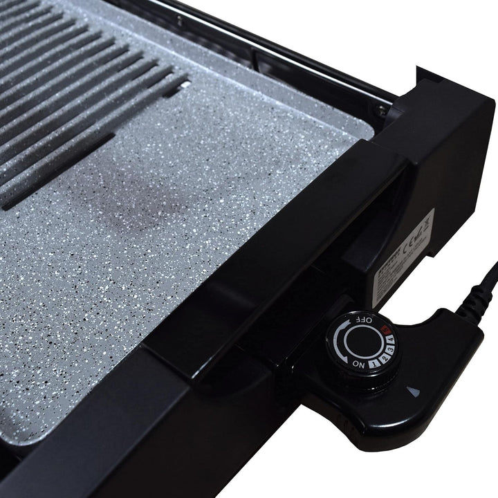 Syntrox Germany elektrischer Tischgrill mit Keramik Grillplatte und Glasdeckel BBQ Grill Elektrogril