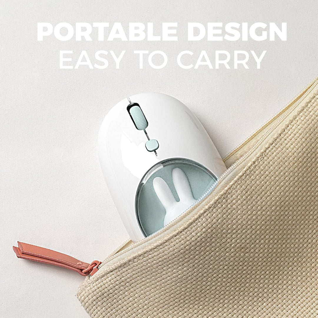 MiPow x Miffy Bluetooth Wireless Maus, kleine tragbare Maus, geeignet für Laptops, Tablets usw., Tra