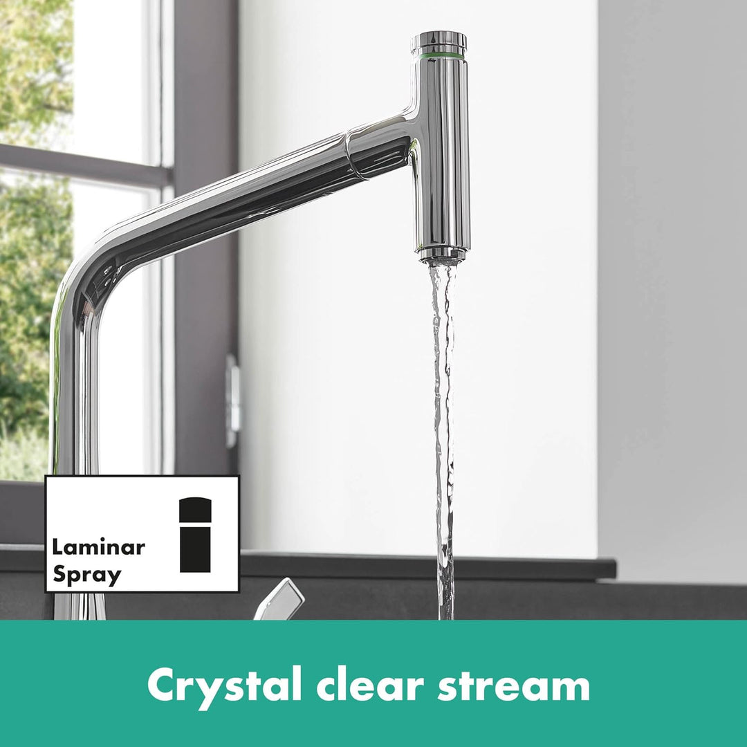 hansgrohe Küchenarmatur Metris Select M71, Wasserhahn Küche mit Auslauf Höhe 320 mm, 150° drehbar, a