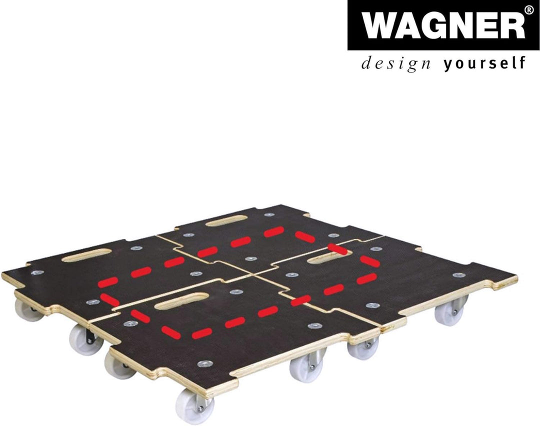 Wagner Pflanzenroller Maxigrip 39 x 39 x 10 cm I Kübelroller f. Aussenbereich + Innenbereich I Trans