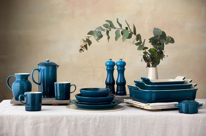 Le Creuset Rechteckige Auflaufform Tradition aus Steinzeug, 32 cm, 2.31 kg, Deep Teal, 7110232642000